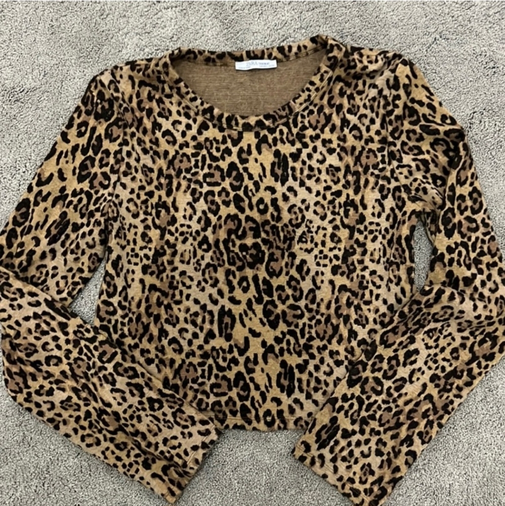 Animal Print Cropped Top (Womens L)